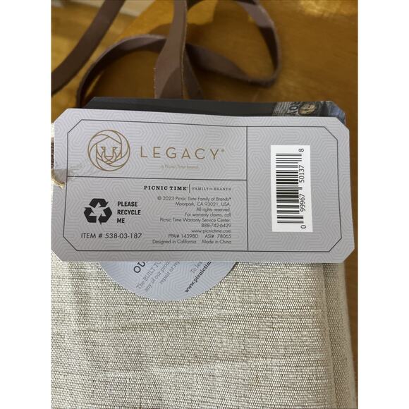 Jute and leather strap Insulated Wine Tote, Beige, holds 3-Bottles - Picture 4 of 6